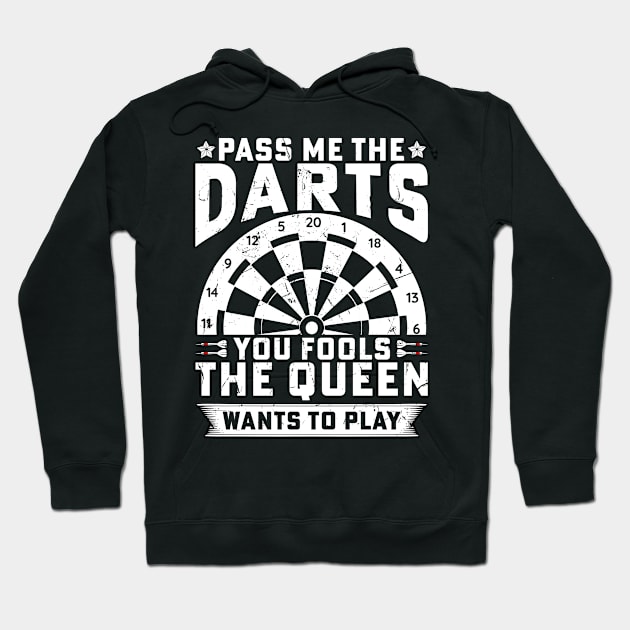 Darts Queen Funny Darts Women Hoodie by Visual Vibes